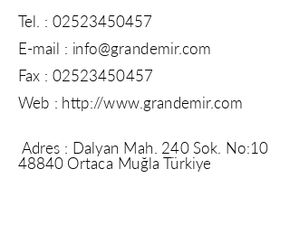 Dalyan Grand Emir Hotel & Spa iletiim bilgileri
